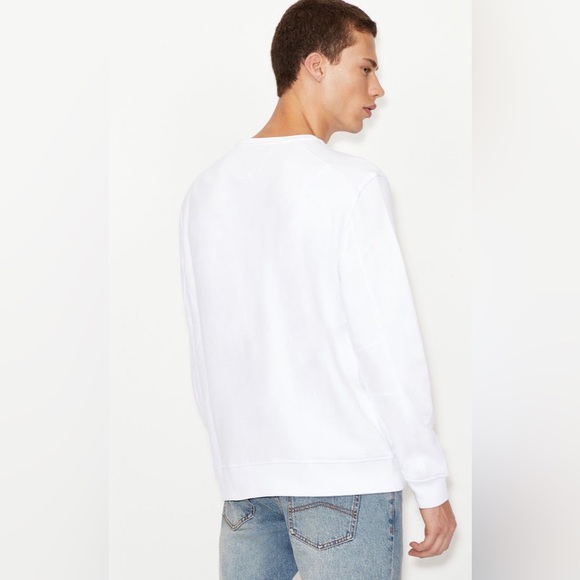 ARMANI EXCHANGE  ARMANI EXCHANGE ICON LOGO SWEATSHIRT White - Picture 3 of 5